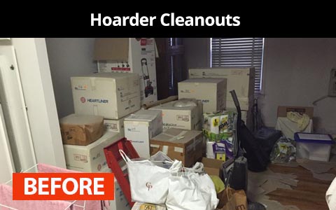 Hoarder cleanout services in Queens, NY - before photo